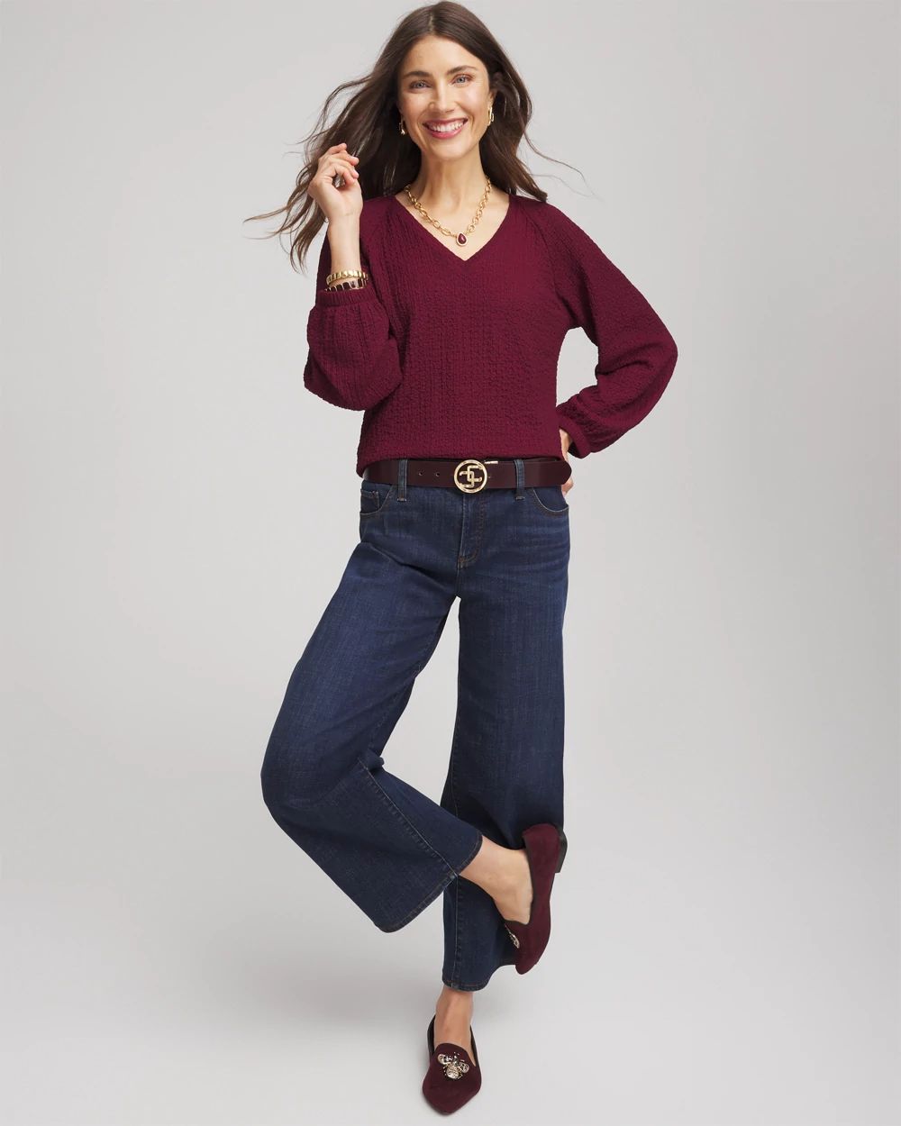 ころん Spun Rayon V-neck Pullover Sweater | Chico's